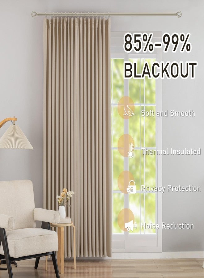 DONREN Sand Pinch Pleated Blackout Curtains with Hooks - 104 inch Length Room Darkening Thermal Insulated Window Curtain Panels for Living Room Bedroom 2 Panel 40" Wx104 L - Image 2
